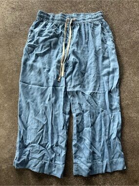 Eliane Rose Blue Pull In Drawstring Wide Leg Pants